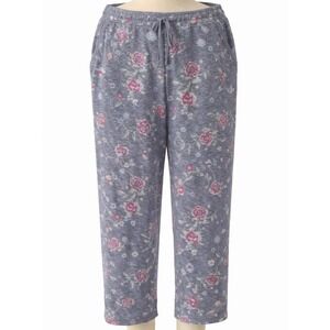 Croft & Barrow Intimate Floral Stretch Lounge Pants XXL Soft Knit Comfy Pockets